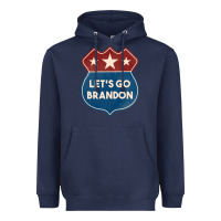 Navy Let's Go Brandon Shield Patch Heavyweight Hoodie - Jasminsmagicworld