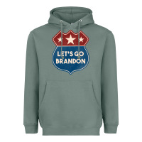 Sage Let's Go Brandon Shield Patch Heavyweight Hoodie - Jasminsmagicworld