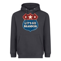 Let's Go Brandon Shield Patch Heavyweight Hoodie | Teevron