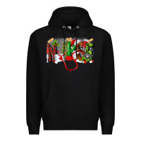 Black nurse christmas Premium Hoodie - MaliasSmallBusiness