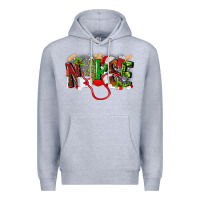 Heather Grey nurse christmas Premium Hoodie - MaliasSmallBusiness