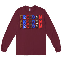 Burgundy 4th of july freedom Long Sleeve Tee - HRA Design Shop