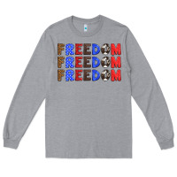 Heather Grey 4th of july freedom Long Sleeve Tee - HRA Design Shop
