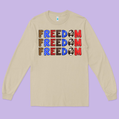 4th Of July Freedom Long Sleeve Tee Designed By Hra Design Shop