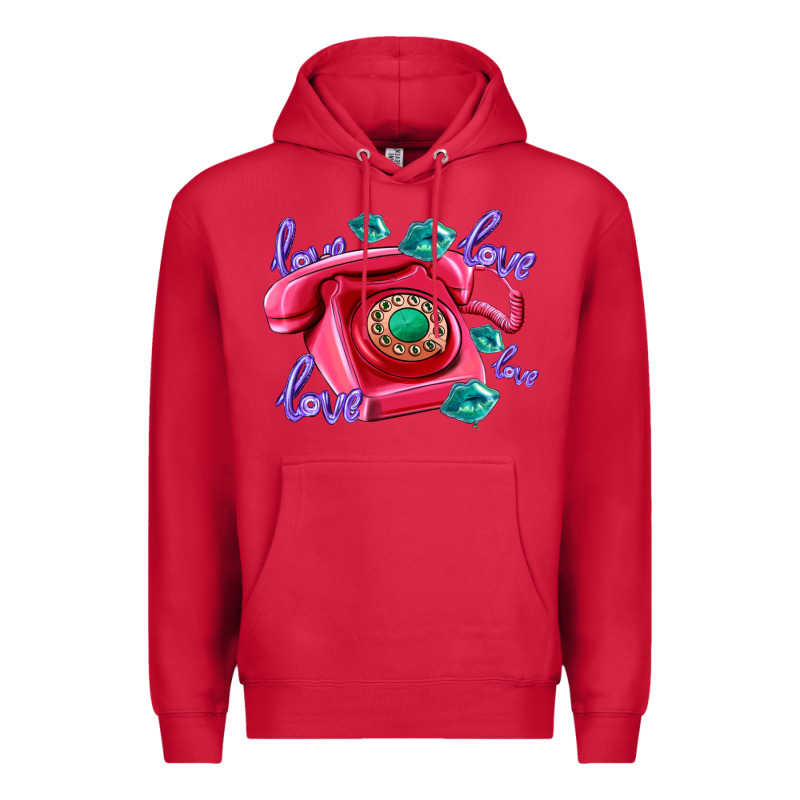 Love Balloons And Pink Valentines Telephone Premium Hoodie by AdoDesignShop | Teevron