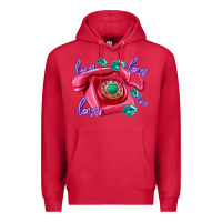 Cardinal love balloons and pink valentines telephone Premium Hoodie - AdoDesignShop