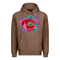 Chestnut love balloons and pink valentines telephone Premium Hoodie - AdoDesignShop