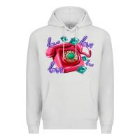Dove Grey love balloons and pink valentines telephone Premium Hoodie - AdoDesignShop
