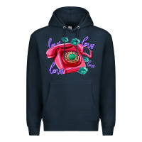 Navy love balloons and pink valentines telephone Premium Hoodie - AdoDesignShop