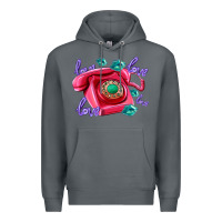Rock love balloons and pink valentines telephone Premium Hoodie - AdoDesignShop