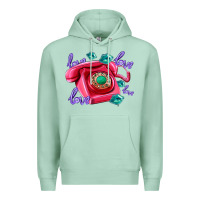 Seafoam love balloons and pink valentines telephone Premium Hoodie - AdoDesignShop