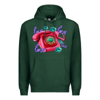 Sports Green love balloons and pink valentines telephone Premium Hoodie - AdoDesignShop