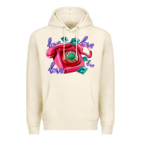 Tofu love balloons and pink valentines telephone Premium Hoodie - AdoDesignShop