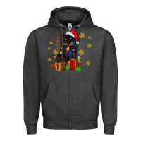 Charcoal Heather black cat meowy christmas Zipper Hoodie - AdoDesignShop