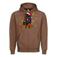 Chestnut black cat meowy christmas Zipper Hoodie - AdoDesignShop