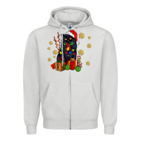 Dove Grey black cat meowy christmas Zipper Hoodie - AdoDesignShop