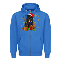 True Royal black cat meowy christmas Zipper Hoodie - AdoDesignShop