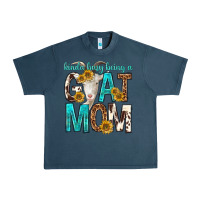 Midnight Navy kinda busy being a goat mom Urban Heavy Tee - texasbilliewilder