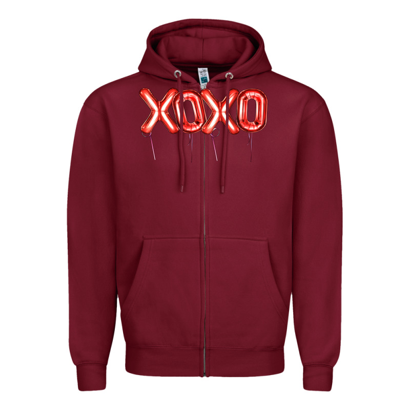Valentine's Day Xoxo Balloon Zipper Hoodie by Artiststas | Teevron
