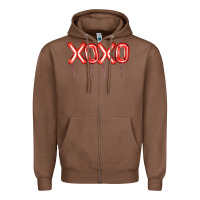 Chestnut Valentine's Day Xoxo Balloon Zipper Hoodie - Artiststas
