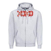 Heather Grey Valentine's Day Xoxo Balloon Zipper Hoodie - Artiststas