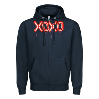Navy Valentine's Day Xoxo Balloon Zipper Hoodie - Artiststas
