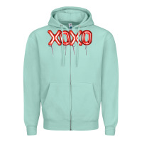 Seafoam Valentine's Day Xoxo Balloon Zipper Hoodie - Artiststas