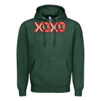 Sports Green Valentine's Day Xoxo Balloon Zipper Hoodie - Artiststas
