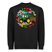 Black Christmas Farm Tractor Heavyweight Sweatshirt - RanaPortraitStore