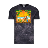 Cloud Black sunset beach Vintage Tee - BarkalooDesign