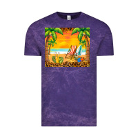 Cloud Purple sunset beach Vintage Tee - BarkalooDesign