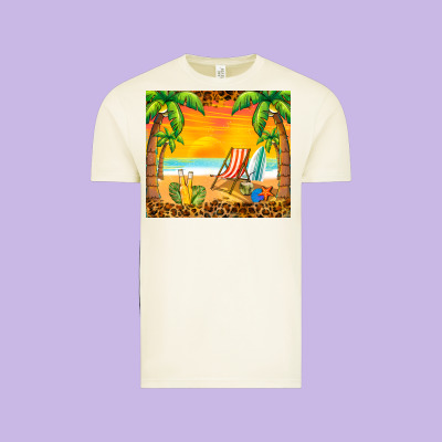 Sunset Beach Vintage Tee Designed By Barkaloodesign