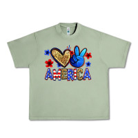 Oil Green peace love america Urban Heavy Tee - Zillion Design Studio