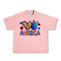 Salmon peace love america Urban Heavy Tee - Zillion Design Studio