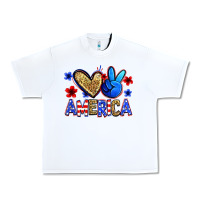 White peace love america Urban Heavy Tee - Zillion Design Studio