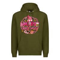 Army Green pink merry christmas Premium Hoodie - MaliasSmallBusiness
