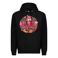Black pink merry christmas Premium Hoodie - MaliasSmallBusiness