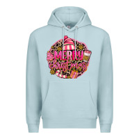 Blue Mist pink merry christmas Premium Hoodie - MaliasSmallBusiness