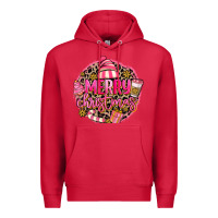Cardinal pink merry christmas Premium Hoodie - MaliasSmallBusiness