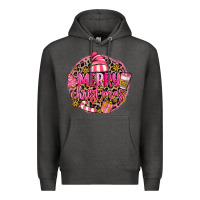 Charcoal Heather pink merry christmas Premium Hoodie - MaliasSmallBusiness