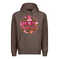 Coffee pink merry christmas Premium Hoodie - MaliasSmallBusiness