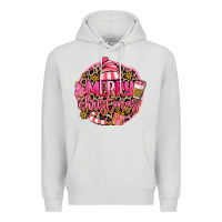 Dove Grey pink merry christmas Premium Hoodie - MaliasSmallBusiness
