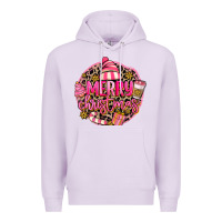 Lilac pink merry christmas Premium Hoodie - MaliasSmallBusiness