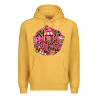Mustard pink merry christmas Premium Hoodie - MaliasSmallBusiness