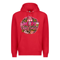 Red pink merry christmas Premium Hoodie - MaliasSmallBusiness