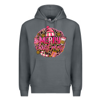 Rock pink merry christmas Premium Hoodie - MaliasSmallBusiness