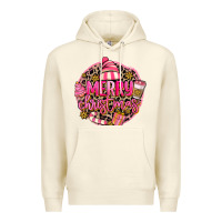 Sandshell pink merry christmas Premium Hoodie - MaliasSmallBusiness