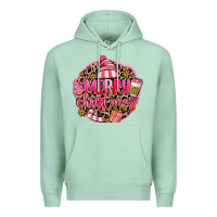 Seafoam pink merry christmas Premium Hoodie - MaliasSmallBusiness