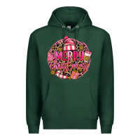 Sports Green pink merry christmas Premium Hoodie - MaliasSmallBusiness