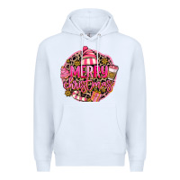 White pink merry christmas Premium Hoodie - MaliasSmallBusiness